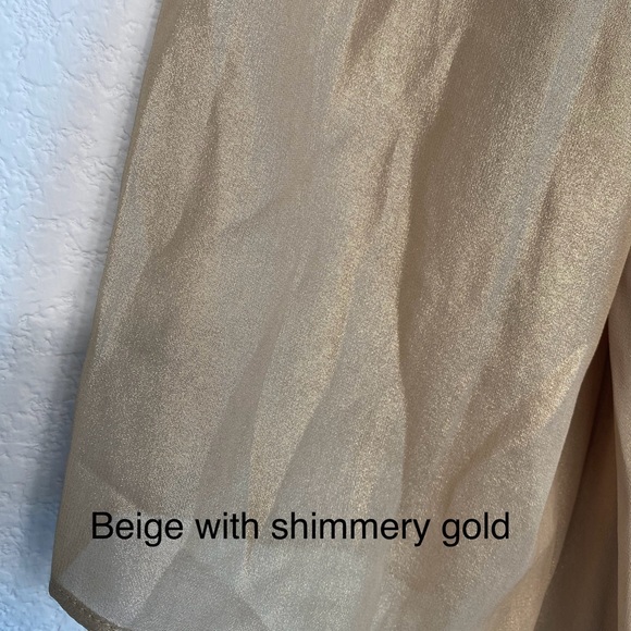 Thalia Sodi Shimmery Gold Cold Shoulder Top with Removable Jewelry Trim - Picture 5 of 14